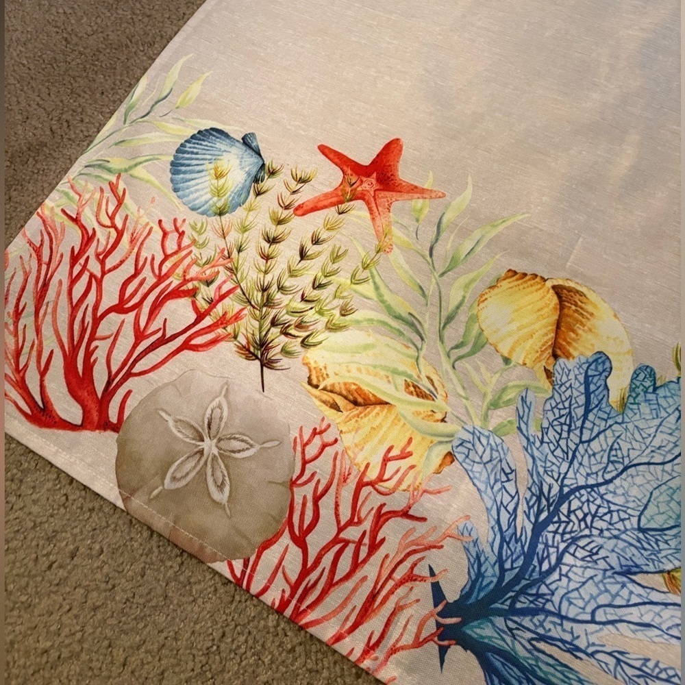 Better Homes And Garden Coastal Charm  52”x 70” Table Cloth-Red, Blue, Cream - Picture 4 of 7